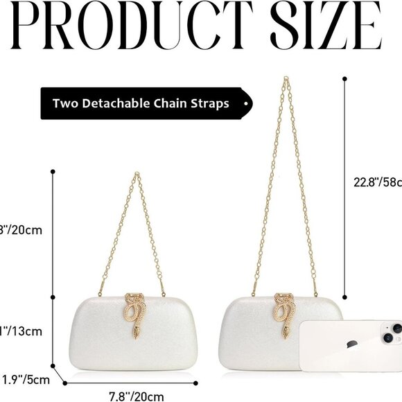 Glamorous Hard Shell Clutch Bag for Women – Ideal for Parties & Formal Events - Picture 2 of 6